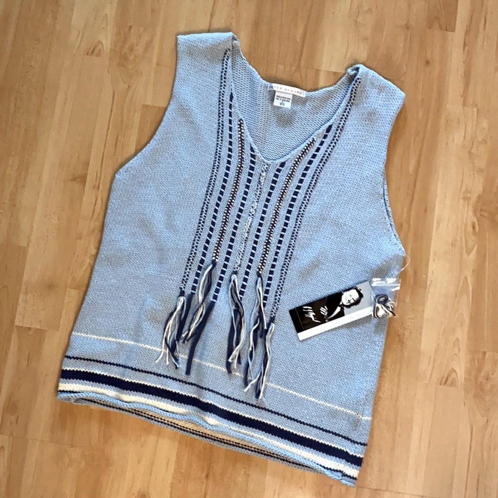 peter Nygard Blue Sleeveless Sweater M